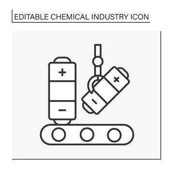 Industrialization line icon Stock Illustration
