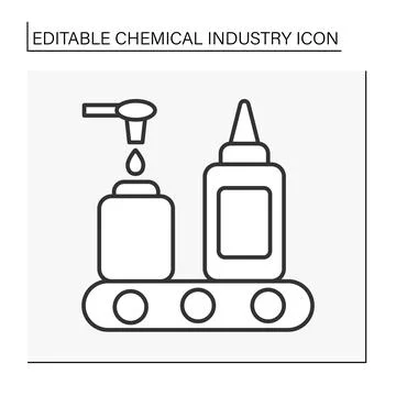 Industrialization line icon Stock Illustration