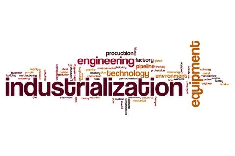 Industrialization word cloud Stock Illustration