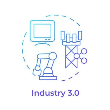 Industry 3.0 blue gradient concept icon Stock Illustration