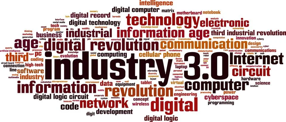 Industry 3.0 word cloud Illustrazione stock