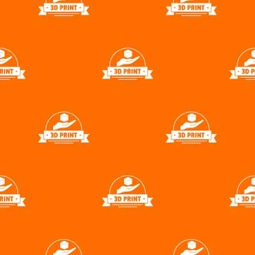 Industry 3d printing pattern vector orange Illustrazione stock