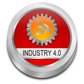 Industry 4.0 button - 3D illustration Stock Illustration