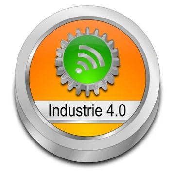 Industry 4.0 button - in german - 3D illustration Stock Illustration