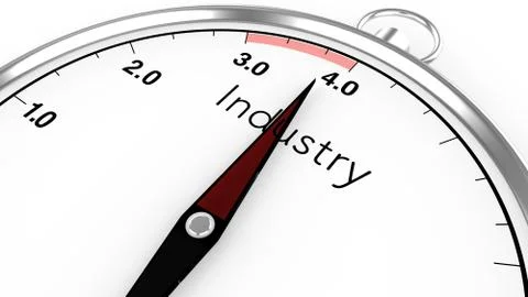 Industry 4.0 compass concept Illustrazione stock
