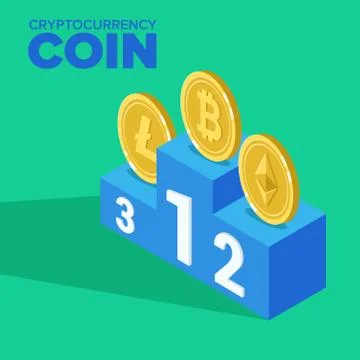 Industry 4.0 concept: Cryptocurrency competition, illustration vector Stock Illustration