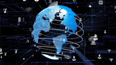 Industry 4.0 digital cyber technology innovation concept Ilustración de archivo