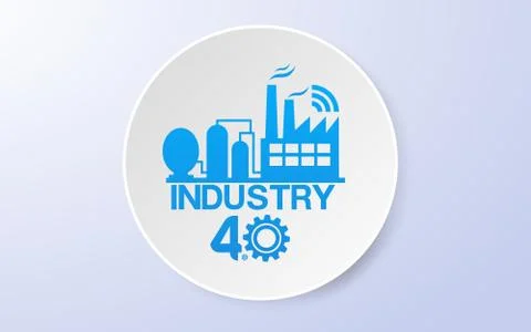 Industry 4.0 Enabled Icon Stock Illustration
