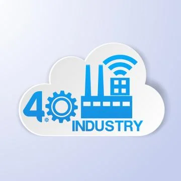 Industry 4.0 Enabled Icon Stock Illustration