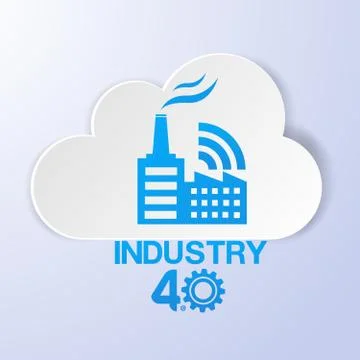 Industry 4.0 Enabled Icon Stock Illustration