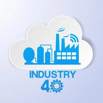 Industry 4.0 Enabled Icon Stock Illustration