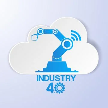 Industry 4.0 Enabled Icon Stock Illustration