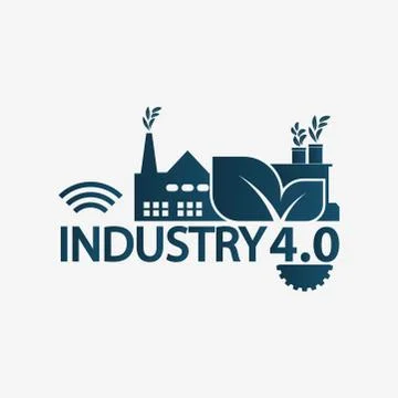 Industry 4.0 icon,logo factory,technology concept.vector illustration Stock Illustration