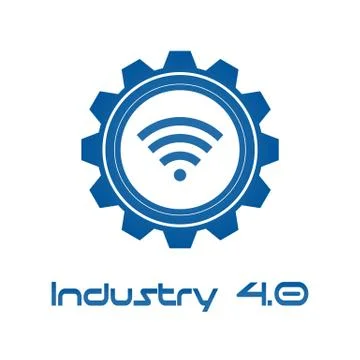 Industry 4.0 in Involute gear with Wireless. Business and Automation producti 스톡 일러스트