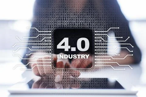 Industry 4.0. IOT. Internet of things. Smart manufacturing concept. 스톡 사진