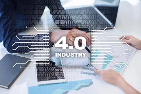 Industry 4.0. IOT. Internet of things. Smart manufacturing concept. Industrial 4 Stock Photos