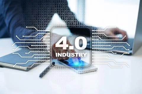 Industry 4.0. IOT. Internet of things. Smart manufacturing concept. Industrial 4 Stock Photos