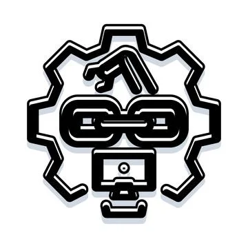 Industry 4.0 process automation digital transformation icon Stock Illustration
