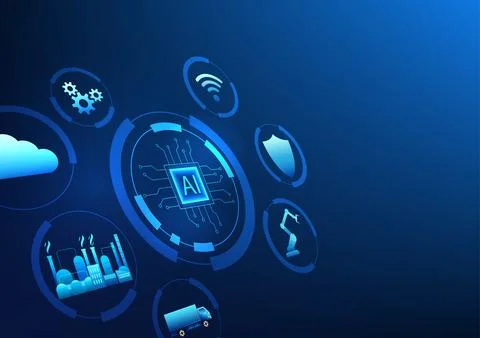 Industry 4.0 technology transforms industries to be fully automated by usin.. 스톡 일러스트