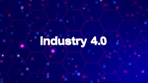 Industry 4.0 text animation with background Stock Footage 260209784