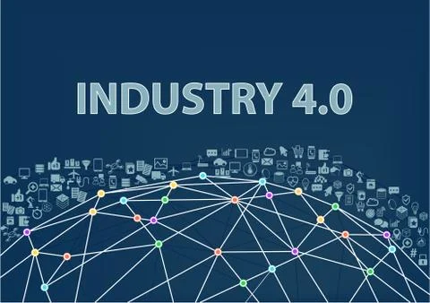 Industry 4.0 vector illustration background. Internet of things concept Stock Illustration