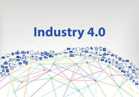 Industry 4.0 vector illustration background. Internet of things concept Stock Illustration