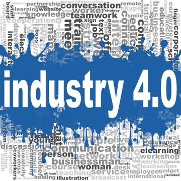 Industry 4.0 word cloud Illustrazione stock