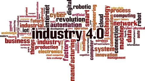 Industry 4.0 word cloud Stock Illustration