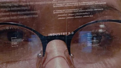 Industry 5.0 text on background of developer Stock Footage 150432095