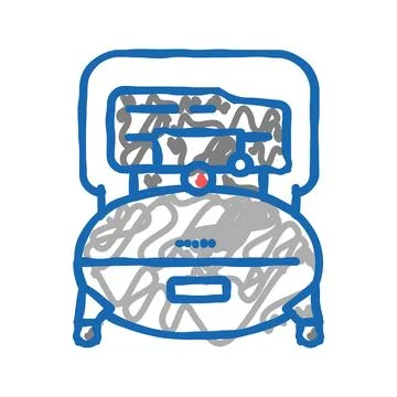Industry air compressor icon doodle illustration Ilustração Stock