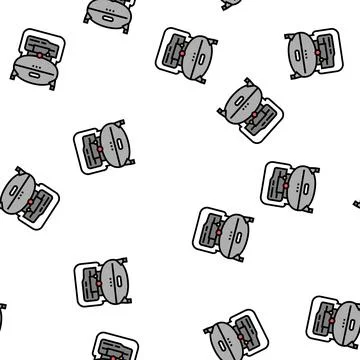 Industry air compressor vector seamless pattern Ilustração Stock