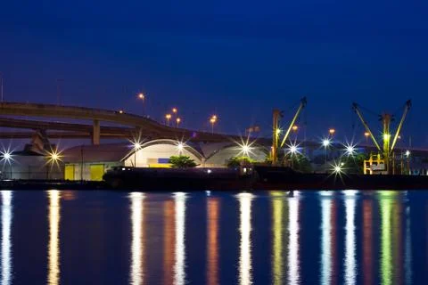 Industry along the river. Stock Photos