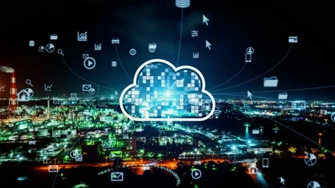 Industry and cloud computing concept. Smart factory. Stock Footage 160586234