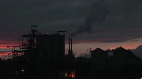 Industry and evening sky Видео 12599689