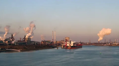 Industry and pollution Stock Footage 63350780