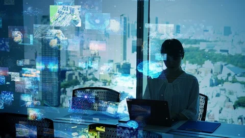 Industry and technology concept. communication network. Stock Footage 120549180