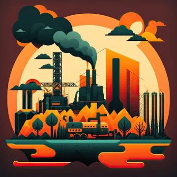 Industry and technology, vector illustration, Made by AI,Artificial intelli.. Stock Illustration