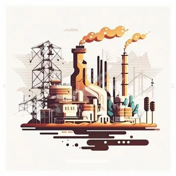 Industry and technology, vector illustration, Made by AI,Artificial intelli.. Illustrazione stock