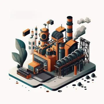 Industry and technology, vector illustration, Made by AI,Artific Stock Illustration