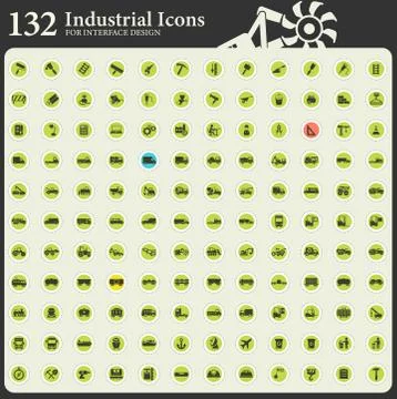 Industry and tools icon set Stock Illustration