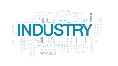 Industry animated word cloud, text design animation. Kinetic typography. Stock Footage 74906071
