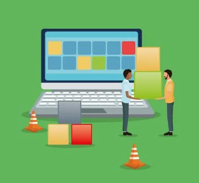 Industry app and construction design Illustrazione stock