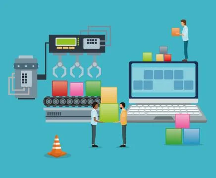 Industry app and construction design Illustrazione stock