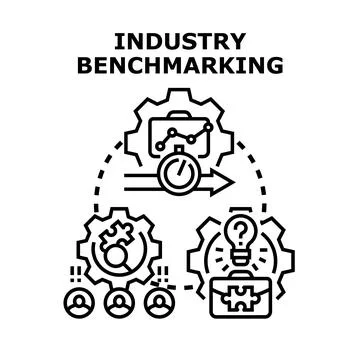 Industry benchmarking optimizing business performance and strategy Stock Illustration