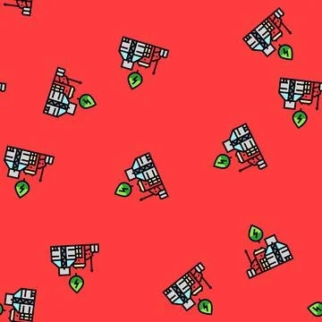 Industry biomass vector seamless pattern 库存插图