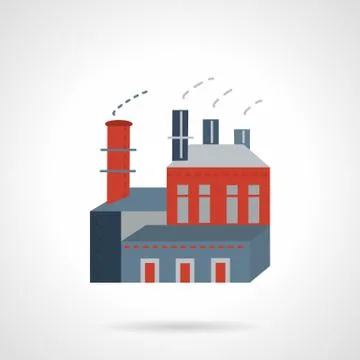 Industry building flat vector icon Ilustración de archivo