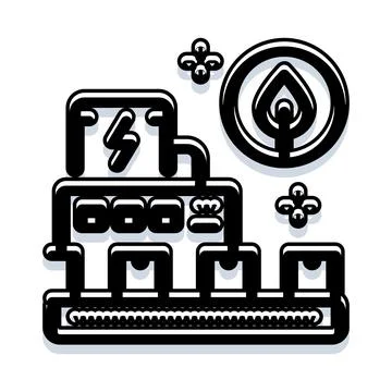 Industry building generating clean energy production icon Ilustración de archivo