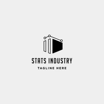 Industry chart logo vector fabric industrial simple icon symbol sign isolated Stock Illustration