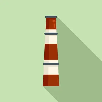 Industry chimney icon flat vector. Industrial fire Stock Illustration