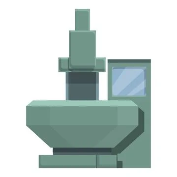 Industry cnc icon cartoon . Machine factory Stock Illustration